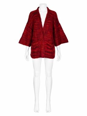 Bonnie Cashin Cardigan The Knittery Rare Kimono Sleeve Mohair Knit Sweater 70s